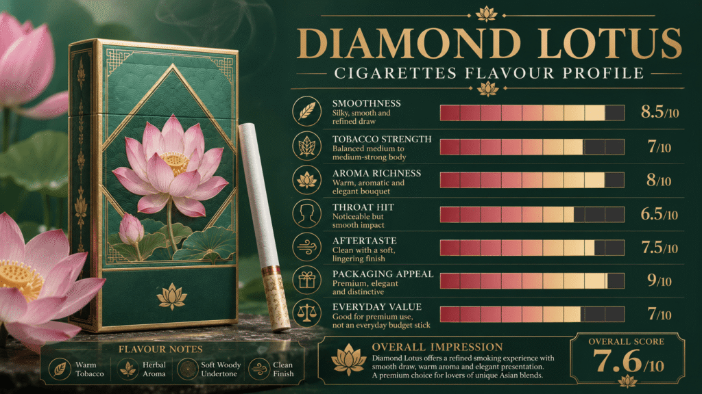 Diamond Lotus Cigarettes Review: 7 Honest Notes for Australian Smokers 1 Diamond Lotus Cigarettes Flavour Profile