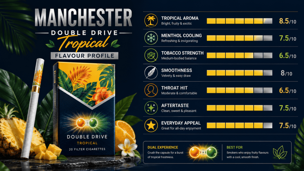 Manchester Double Drive Tropical Review 1 Manchester Double Drive Tropical flavour profile