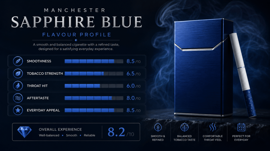 Manchester Sapphire Blue Cigarette Review: Taste, Strength and Buying Guide for Australia 1 Manchester Sapphire Blue