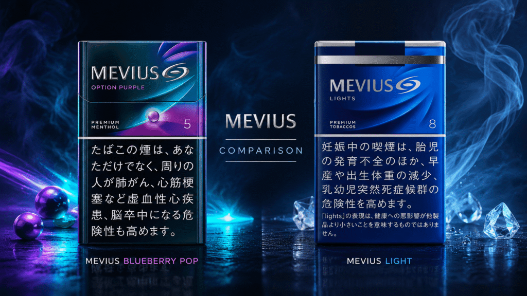 Mevius Blueberry Pop vs Mevius Light