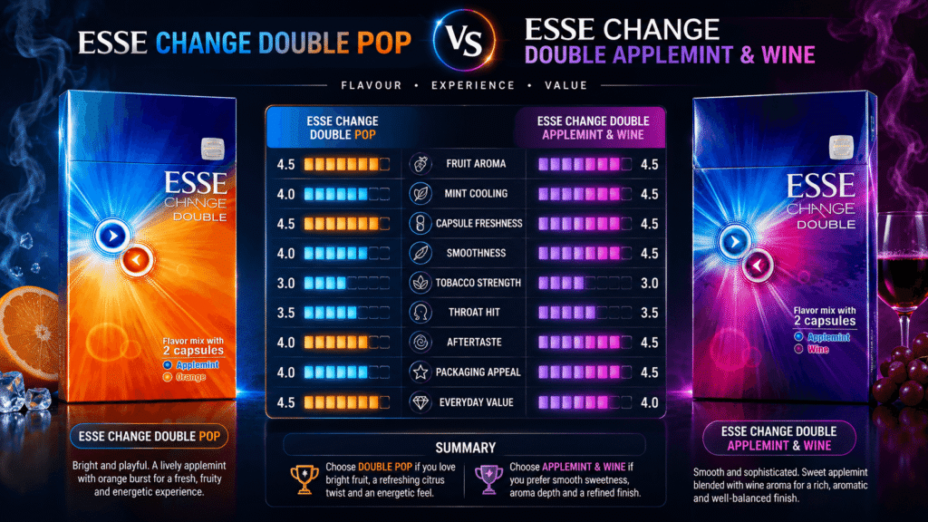 Esse Change Double Pop vs ESSE Change Double Applemint & Wine